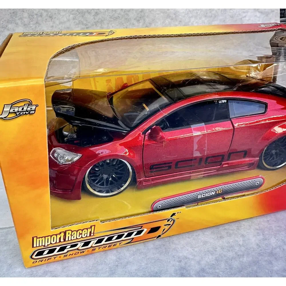 A45 NEW Jada Toys - Red SCION tC Import Racer Option D - 1:24 Die Cast, Sealed